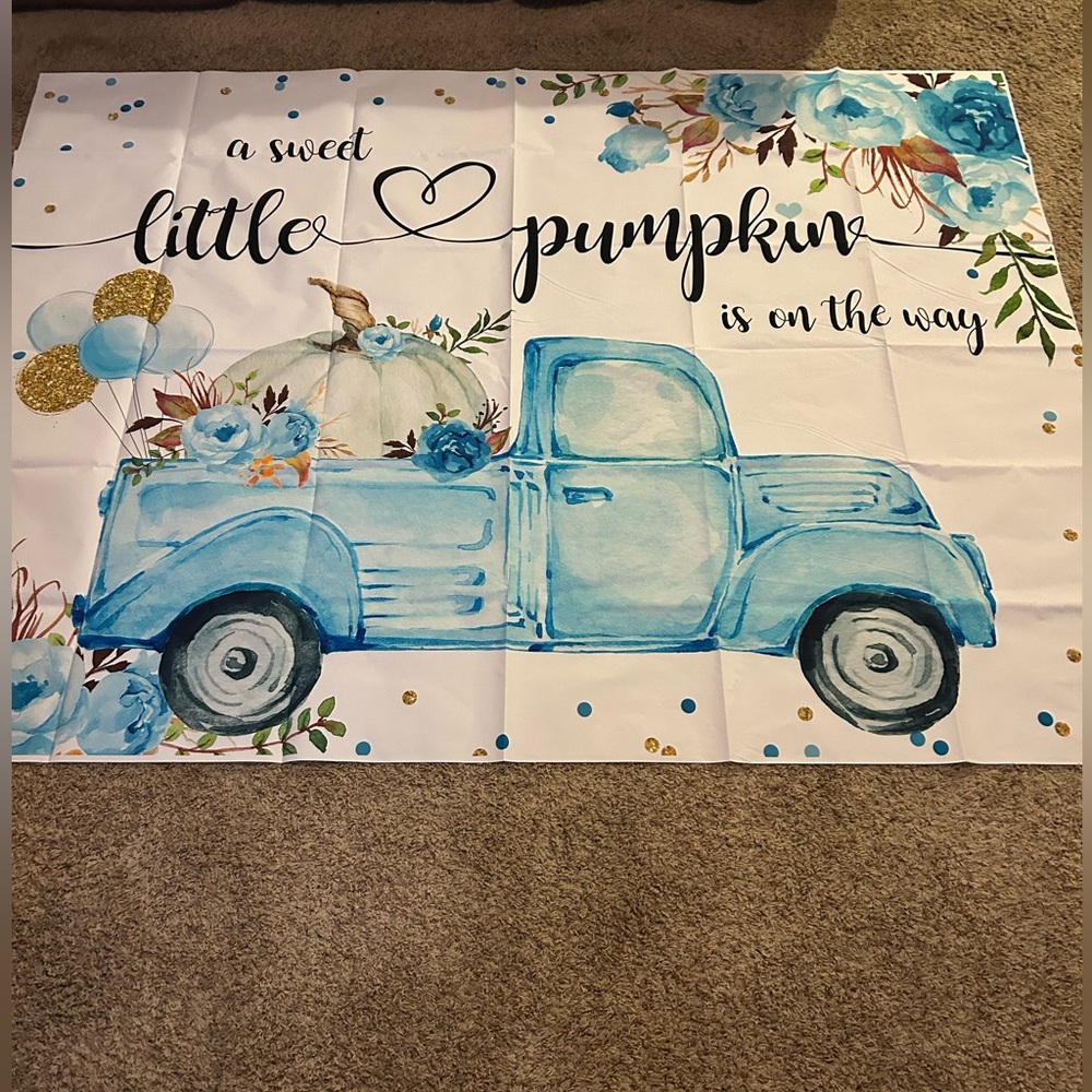 “Sweet Little Pumpkin is on the Way” Wall Banner New 84” X 60”